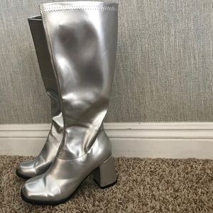 Vintage silver go go boots